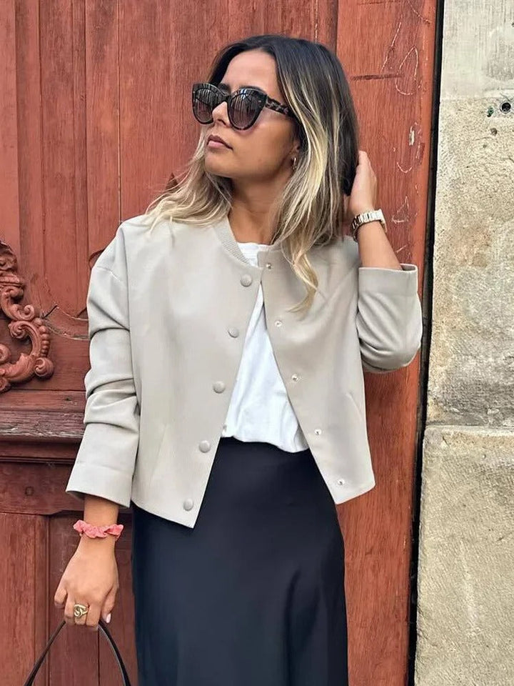 Leichte Damen-Bomberjacke für den Herbst – Gemütlicher Chic mit Stehkragen