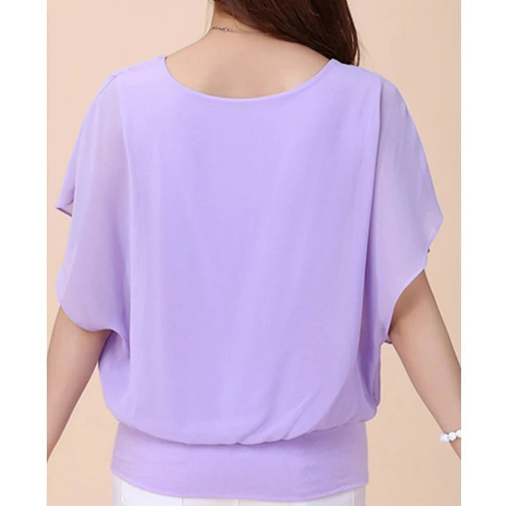 Damen Chiffon Bluse mit Rüschenärmeln – Ariana Herbstzauber