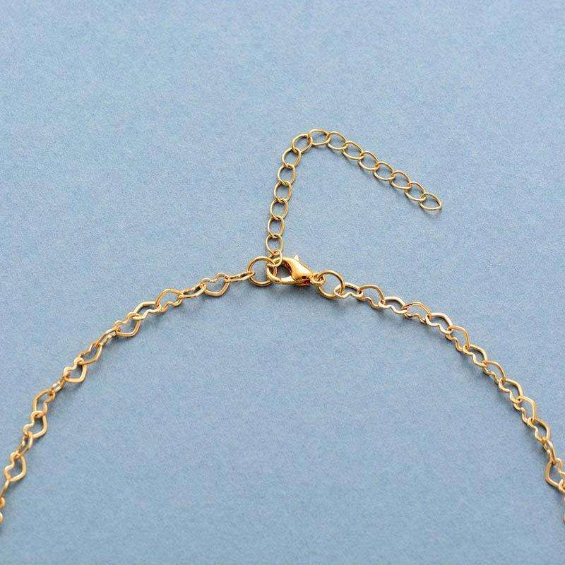 Goldene Halskette mit Herzanhänger, Lapis Lazuli, Zirkonia, Damen Schmuck, modisch, elegant.