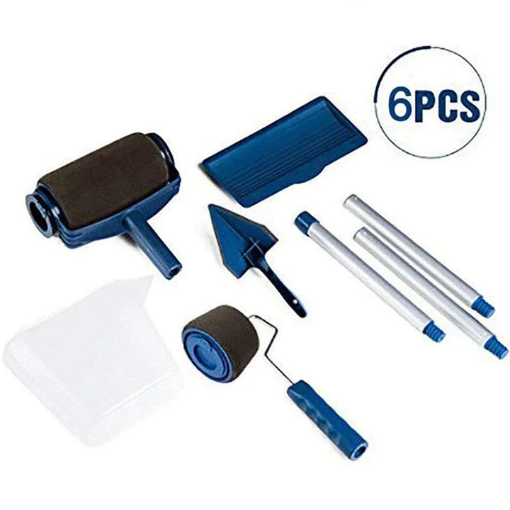 6-teiliges Farbroller-Set, blau, Malerwerkzeug, Wanddekoration, Heimwerkerbedarf