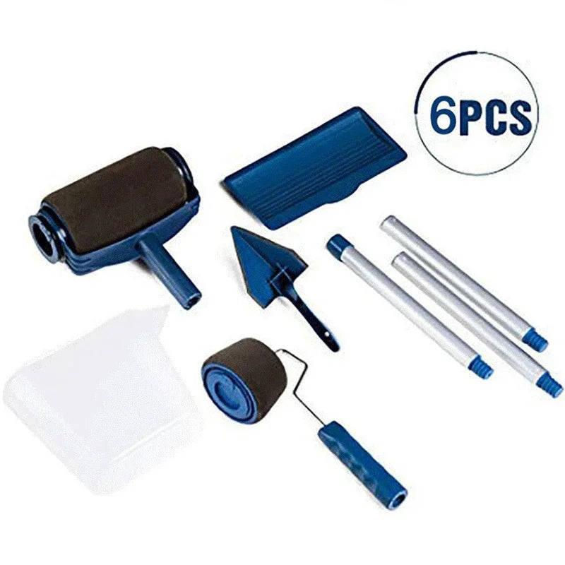 6-teiliges Farbroller-Set, blau, Malerwerkzeug, Wanddekoration, Heimwerkerbedarf