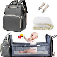 Convertible Baby Wickelrucksack mit Faltbarem Babybett – Wasserdichtes Multi-Taschen-Design