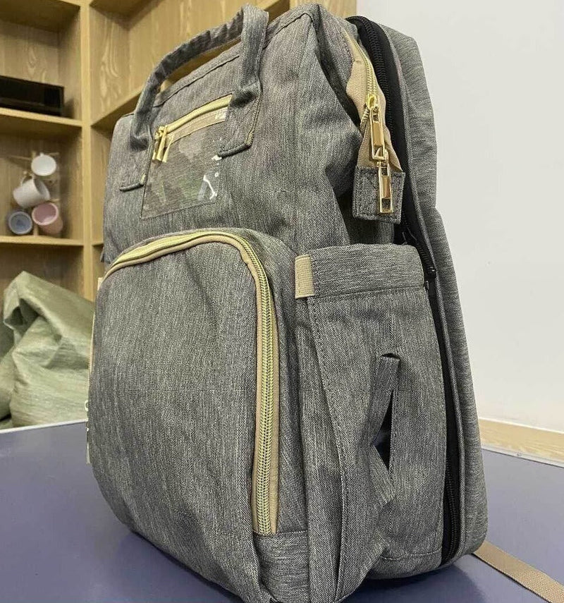 Convertible Baby Wickelrucksack mit Faltbarem Babybett – Wasserdichtes Multi-Taschen-Design