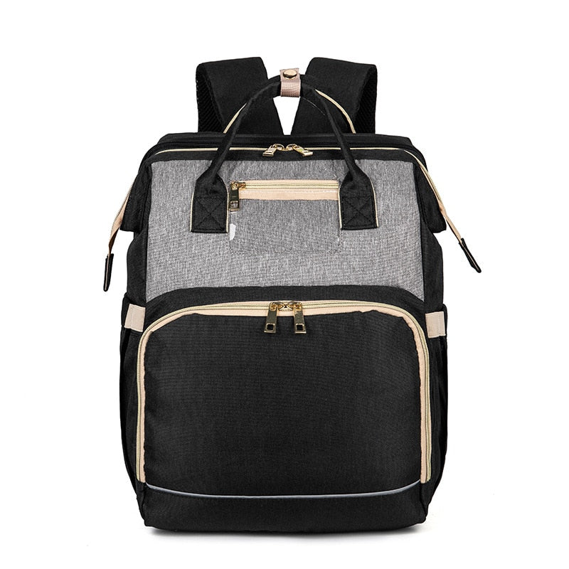 Convertible Baby Wickelrucksack mit Faltbarem Babybett – Wasserdichtes Multi-Taschen-Design