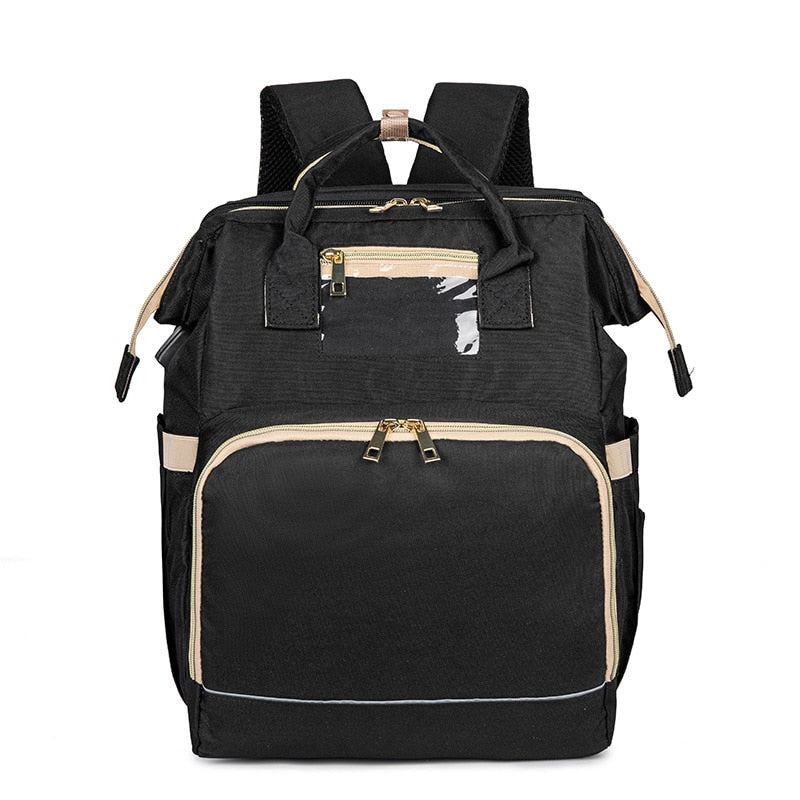 Convertible Baby Wickelrucksack mit Faltbarem Babybett – Wasserdichtes Multi-Taschen-Design