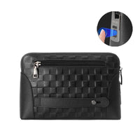 Herren Lederhandtasche mit Fingerabdruckschloss – Diebstahlsichere Clutch & Geldbörse