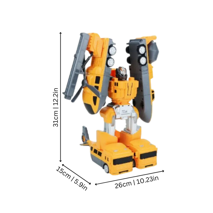 Gelber Transformer-Roboter-Spielzeug, 31 cm, Kunststoff, Actionfigur, Kinder, Geschenkidee.