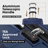 3-teiliges Hartschalen-Spinner-Kofferset mit TSA-Schloss und Organisiertem Innenraum