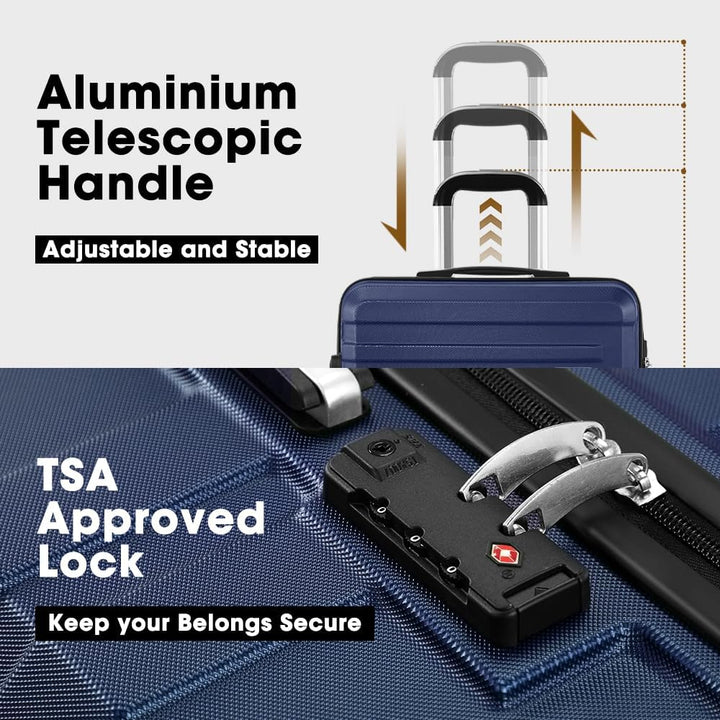 3-teiliges Hartschalen-Spinner-Kofferset mit TSA-Schloss und Organisiertem Innenraum