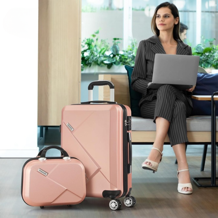 Kompaktes 2-teiliges Handgepäck-Set mit Trolley-Tasche und Spinner-Rädern – JetTrek