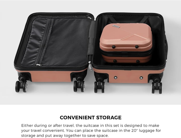 Kompaktes 2-teiliges Handgepäck-Set mit Trolley-Tasche und Spinner-Rädern – JetTrek