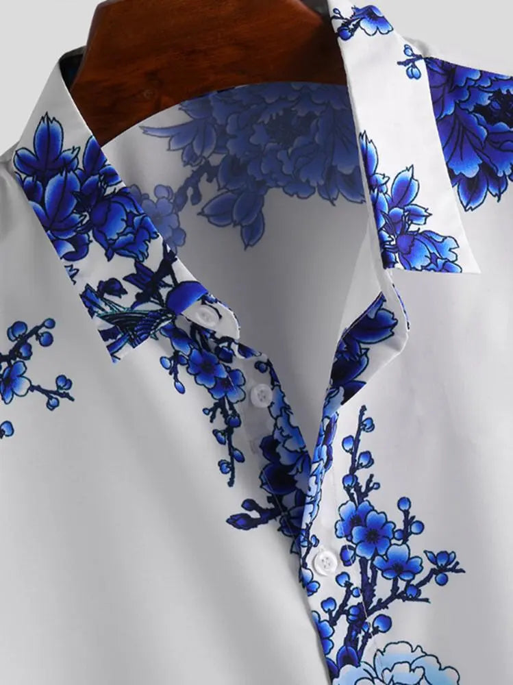 Geblümtes Sommerhemd mit Kurzarm für Herren – Fabrizio