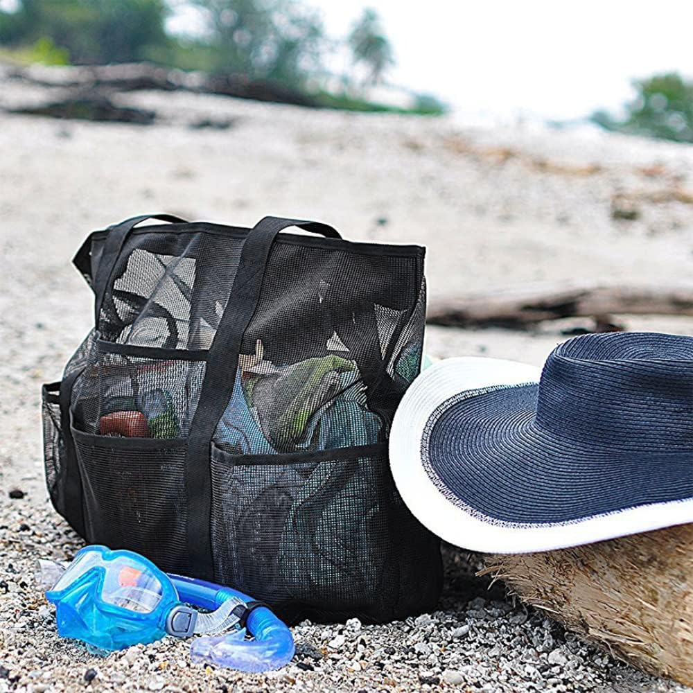 Faltbare Mesh-Strandtasche mit 9 Fächern für Familientage