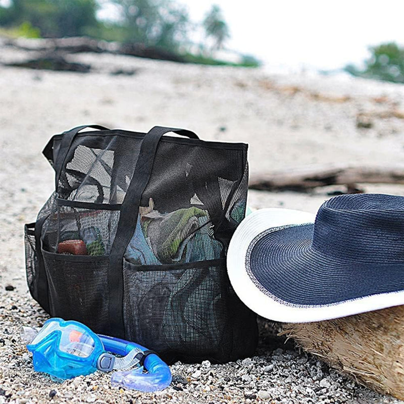 Faltbare Mesh-Strandtasche mit 9 Fächern für Familientage