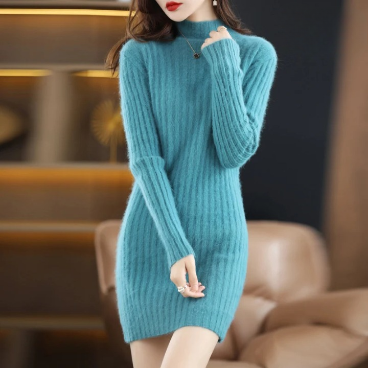 Strickkleid Herbst mit Kragen – Noëlle