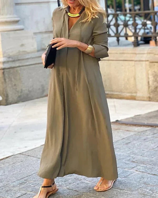 Herbst Maxi Kleid mit langen Ärmeln – Amira