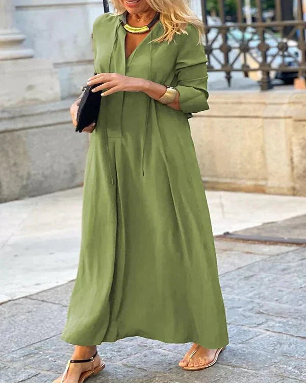 Herbst Maxi Kleid mit langen Ärmeln – Amira