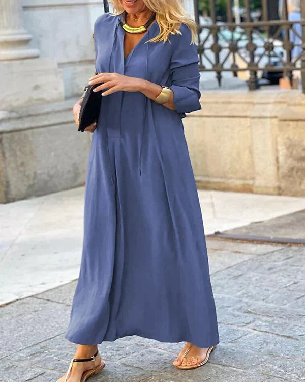 Herbst Maxi Kleid mit langen Ärmeln – Amira