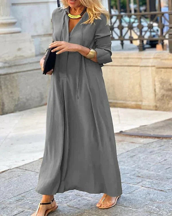Herbst Maxi Kleid mit langen Ärmeln – Amira