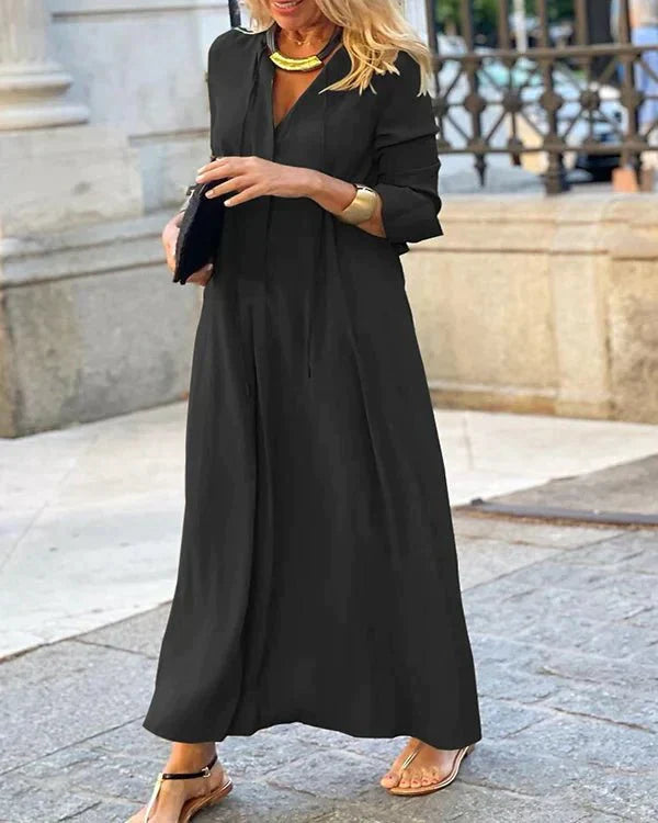 Herbst Maxi Kleid mit langen Ärmeln – Amira