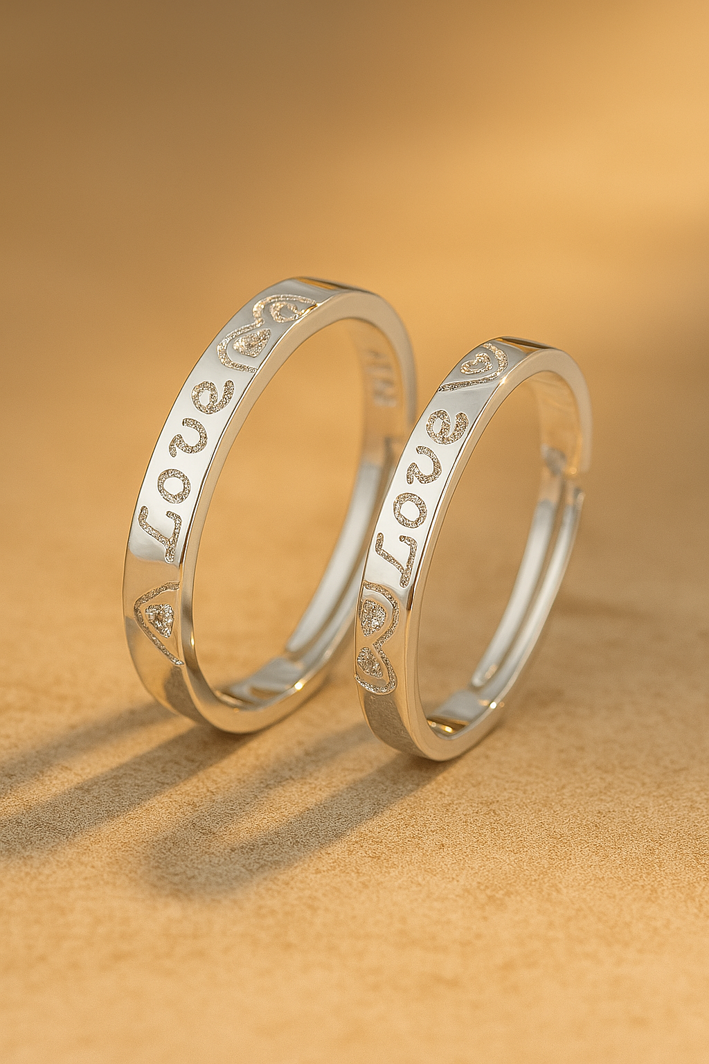 Paar ewig | Herz Matching PAR Ringe Set für immer