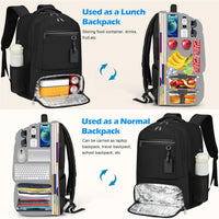 Wasserdichter Laptop- und Lunch-Rucksack mit USB-Anschluss – Multikompartiment-Reisetasche