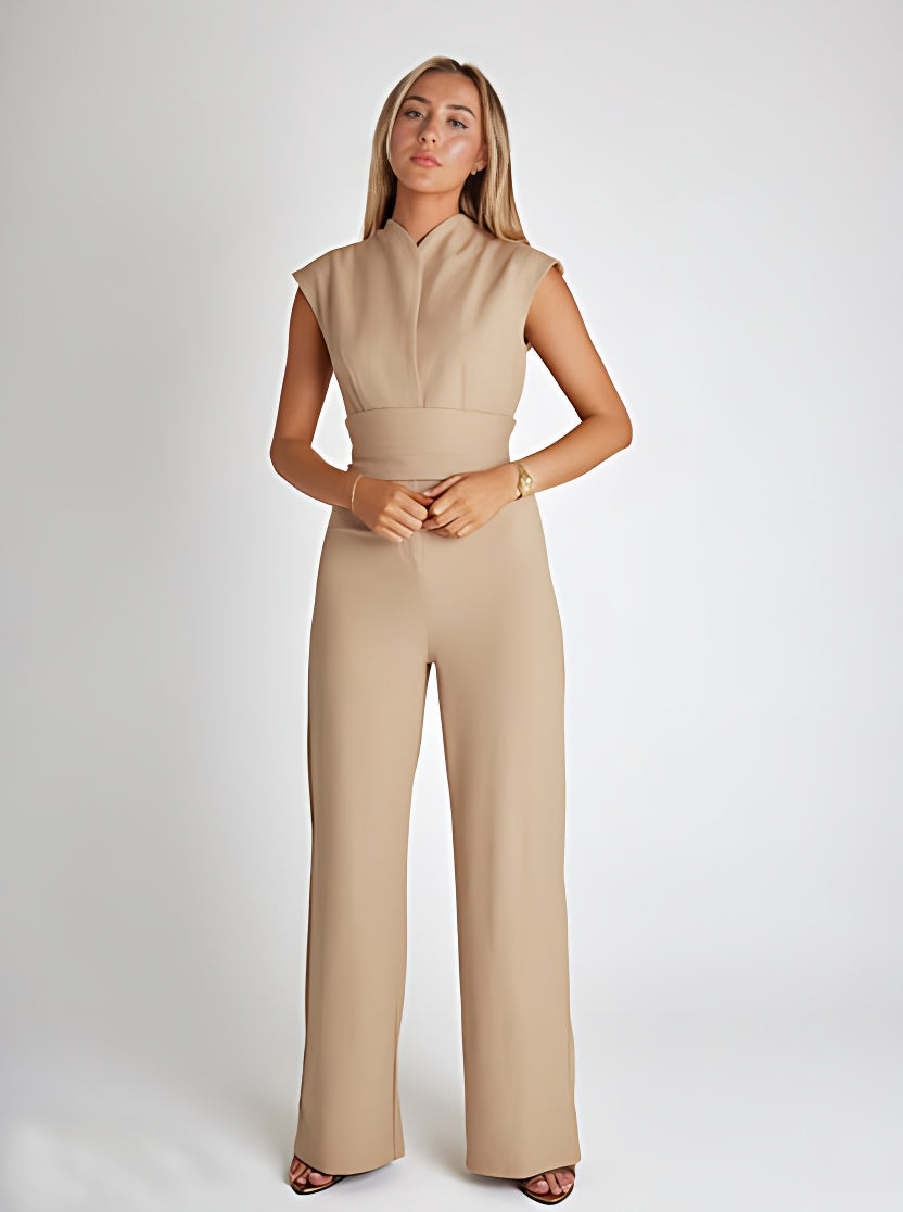 Luftiger Damen Jumpsuit mit Weiten Beinen und V-Ausschnitt – Maribel