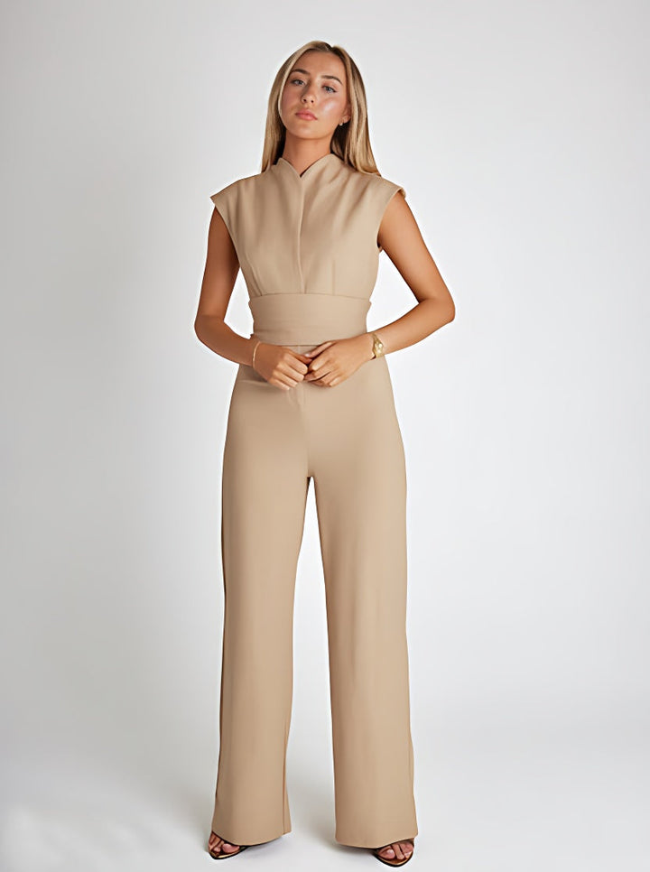 Luftiger Damen Jumpsuit mit Weiten Beinen und V-Ausschnitt – Maribel