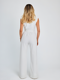 Luftiger Damen Jumpsuit mit Weiten Beinen und V-Ausschnitt – Maribel