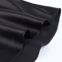 Satinschimmernder Damen Midirock in A-Linie mit hoher Taille – Liora