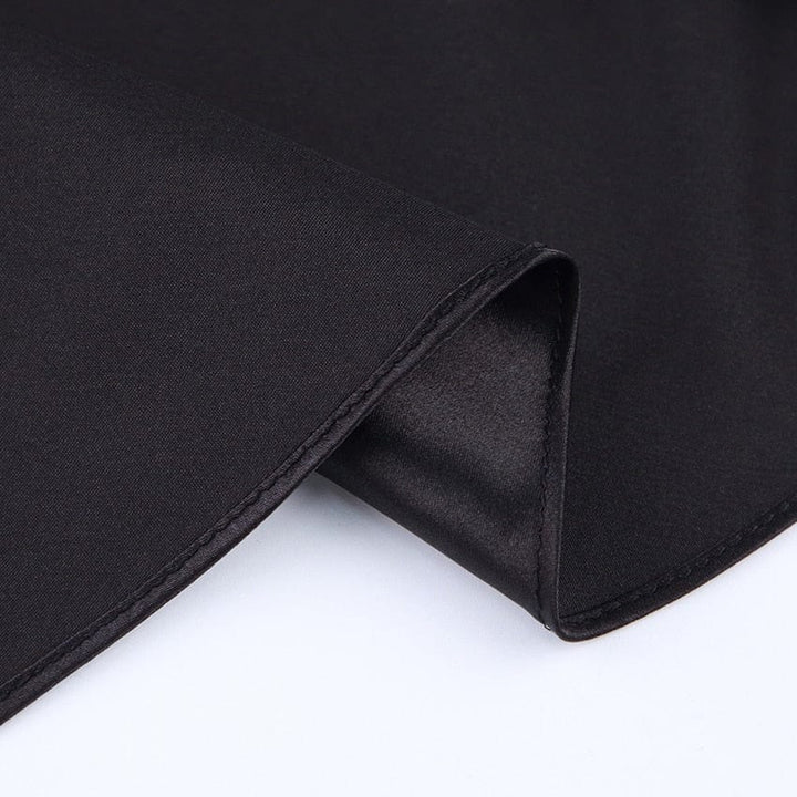 Satinschimmernder Damen Midirock in A-Linie mit hoher Taille – Liora