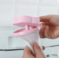 Rosa Tierhaarfänger für Waschmaschine, Kunststoff, effizient, wiederverwendbar, Wäschezubehör.