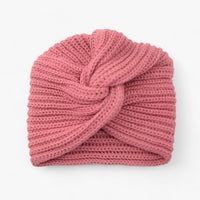 Rosa gestricktes Stirnband, Damenmode, Winteraccessoire, warm, elegant, modisch, bequem.