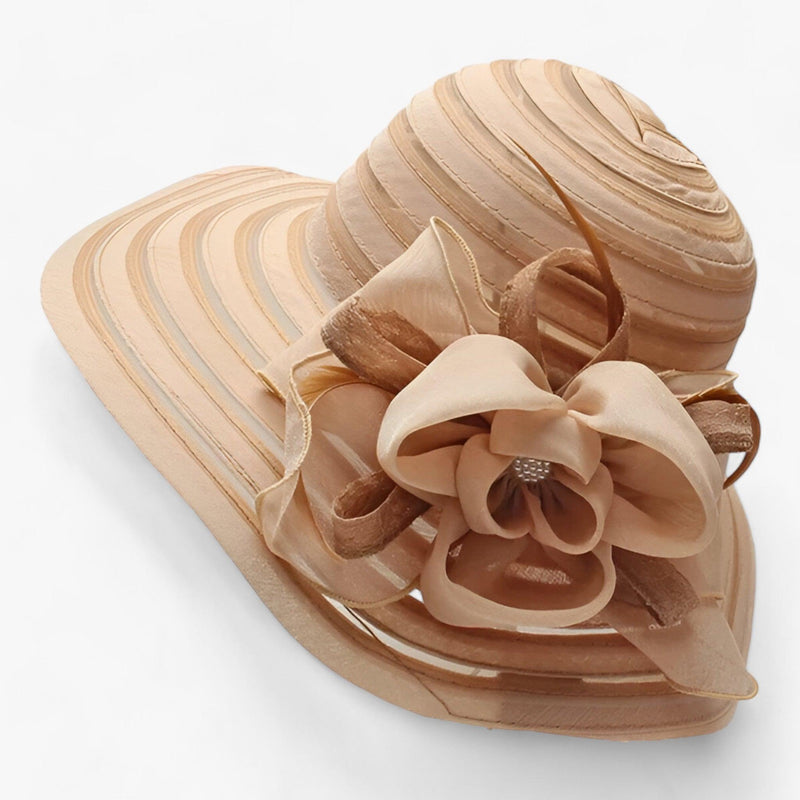 Eleganter Damen Sonnenhut aus Organza – Mirielle Herbstzauber