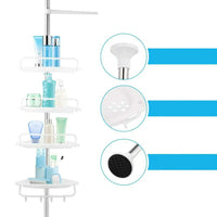 Teleskopische Duschregal mit 4 Ablagen – VertiRack