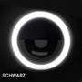 Schwarze LED-Wandleuchte, rund, modern, energiesparend, für Innenbeleuchtung.