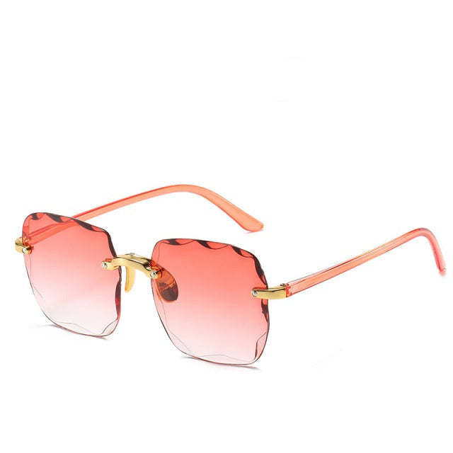 Trendige Randlose Sonnenbrille mit UV400-Schutz in Vintage-Optik – Clea