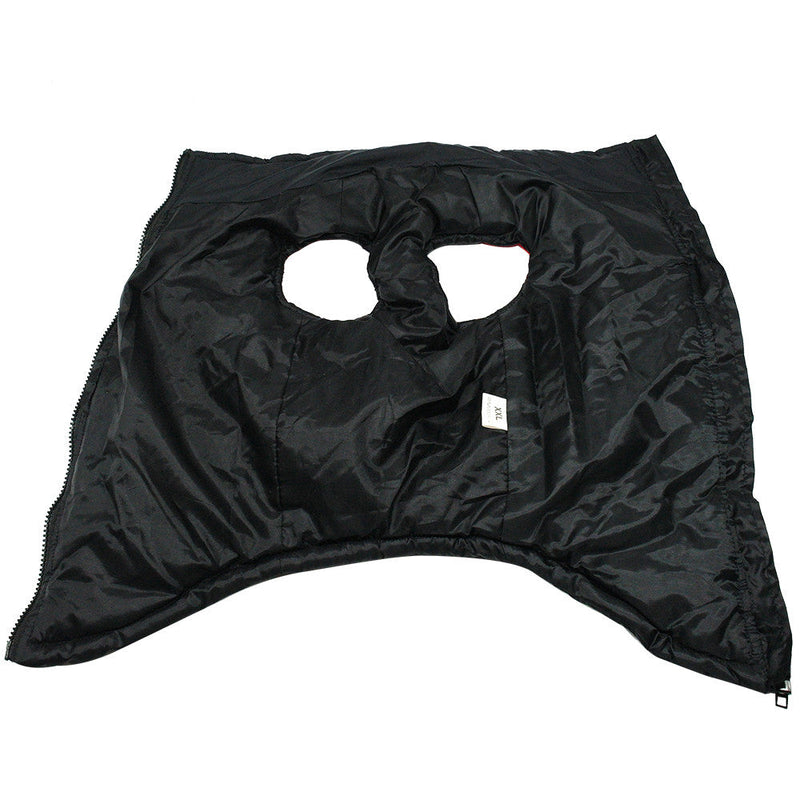 Schwarze Nylon-Gesichtsmaske mit Augenlöchern, Reißverschluss, Outdoor-Schutzkleidung.
