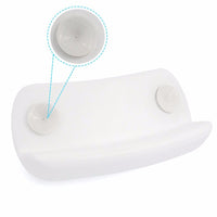 Weiße Duschablage mit Saugnäpfen, Kunststoff, Badezimmerregal, wandmontiert, platzsparend.