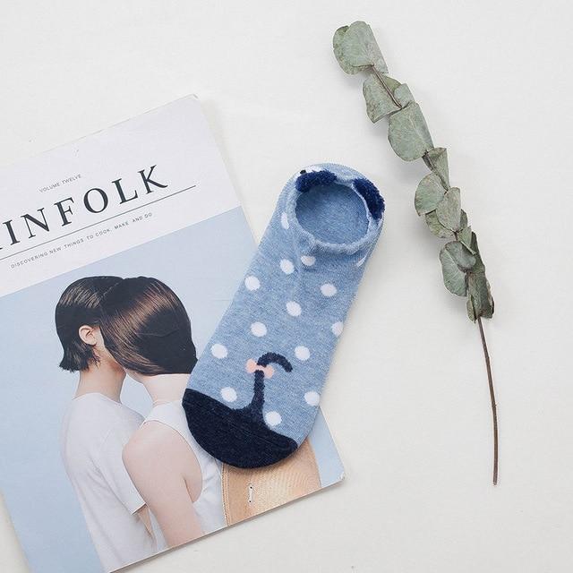 Sneakersocken mit Tiergesicht & Öhrchen – Baumwolle 35–40 (2+2 GRATIS)