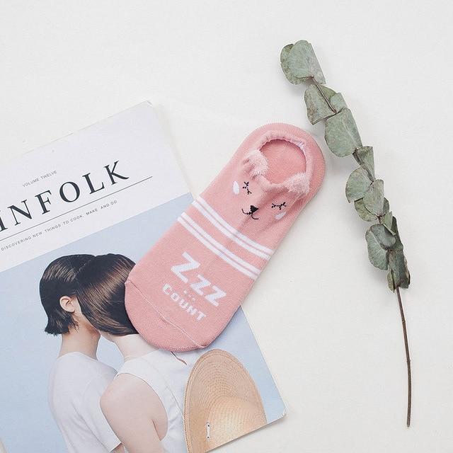 Sneakersocken mit Tiergesicht & Öhrchen – Baumwolle 35–40 (2+2 GRATIS)