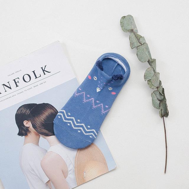 Sneakersocken mit Tiergesicht & Öhrchen – Baumwolle 35–40 (2+2 GRATIS)