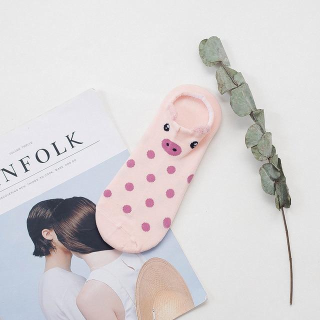 Sneakersocken mit Tiergesicht & Öhrchen – Baumwolle 35–40 (2+2 GRATIS)