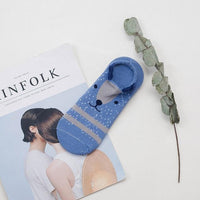 Sneakersocken mit Tiergesicht & Öhrchen – Baumwolle 35–40 (2+2 GRATIS)