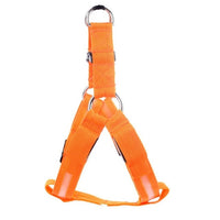 Orange Hundegeschirr, verstellbar, strapazierfähig, Nylon, für kleine bis mittelgroße Hunde.