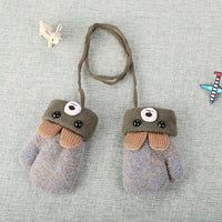 Winterwarme gefütterte Kinder-Fäustlinge mit Hasenmotiv & Kordel – 1+1 Gratis – 0–4 Jahre