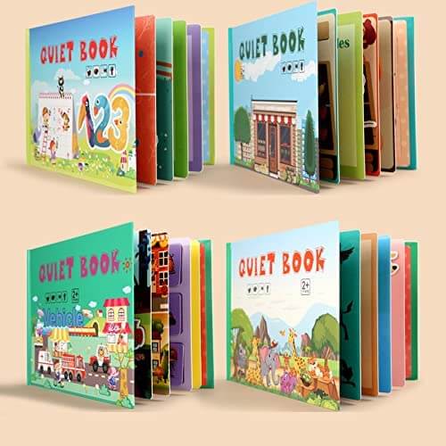 Interaktives Kleinkind-Lernbuch mit Klett-Aufgaben und Aufbewahrungstasche