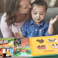 Interaktives Kleinkind-Lernbuch mit Klett-Aufgaben und Aufbewahrungstasche