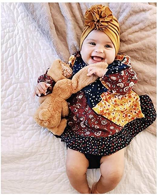 Weiche Baby-Turbanmütze mit Rüschendetail – Herbstzauber KuschelGlanz (1+1 Gratis)