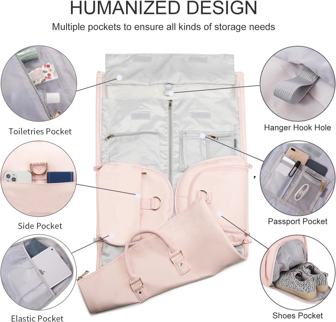 Konvertierbare PU-Leder-Kleidungs-Duffel – Handgepäck Weekender Reisetasche